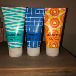 3 mini bath and body works lotion